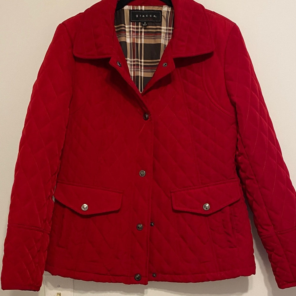Giacca Red Quilted Puffer Jacket, thicker fabric